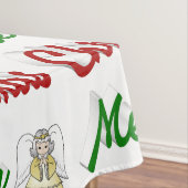 Frohe Weihnachts Angel Rot-Grün-Skript Tischdecke (Beispiel)