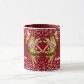 Frohe Weihnachts Angel Winter Snowflake Kinder Par Tasse (Zentrum)