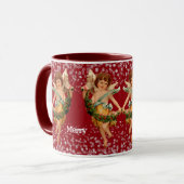Frohe Weihnachts Angel Winter Snowflake Kinder Par Tasse (Vorderseite Links)