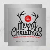 Frohe Weihnachts-Antlers Chiropraktische Flachkart Feiertagskarte (Vorne/Hinten)