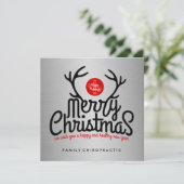 Frohe Weihnachts-Antlers Chiropraktische Flachkart Feiertagskarte (Stehend Vorderseite)