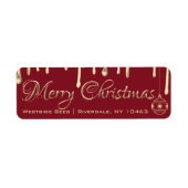 Frohe Weihnachts-Apiary-Label Gold Tropfen Honig (Vorne)