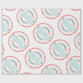 Frohe Weihnachts Aqua & Red Chalk Briefmarke Typog Geschenkpapier (Flach)