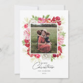 Frohe Weihnachts-Aquarell-Blume Feiertagskarte (Vorderseite)