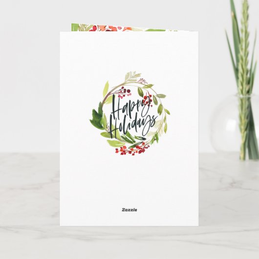 Frohe Weihnachts Aquarell Blumenkarte Karte (Rückseite)