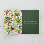 Frohe Weihnachts Aquarell Blumenkarte Karte (Innenseite)