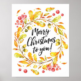 Frohe Weihnachts-Aquarell-Poster drucken Poster