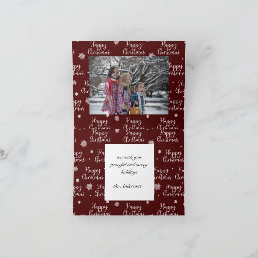 Frohe Weihnachts Aquarell Waschspritze Foto-Karte Einladung (Innenseite)