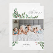 Frohe Weihnachts-Aquarellkarte Feiertagskarte (Vorne/Hinten)