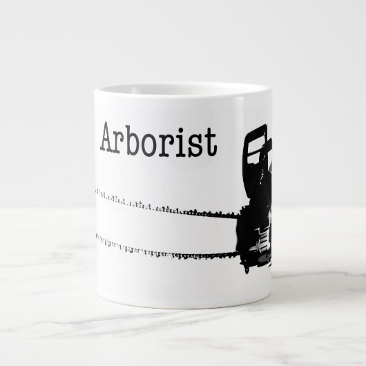 Frohe Weihnachts-Arborist Tree Chirurg Chainsaw Jumbo-Tasse (Vorderseite)