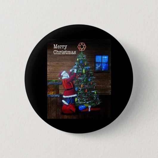 Frohe Weihnachts-Arborist Tree Chirurg Rigging Tre Button (Vorderseite)