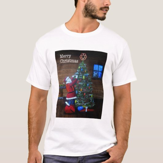 Frohe Weihnachts-Arborist Tree Chirurg Rigging Tre T-Shirt (Vorderseite)