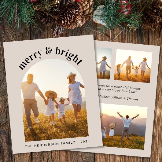 Frohe Weihnachts-Arch-Foto Budget-Weihnachtskarte