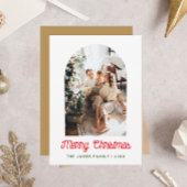 Frohe Weihnachts-Arch-Foto Familienurlaubskarte Dankeskarte