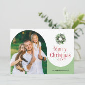 Frohe Weihnachts-Arched-Foto Modern Feiertagskarte (Stehend Vorderseite)