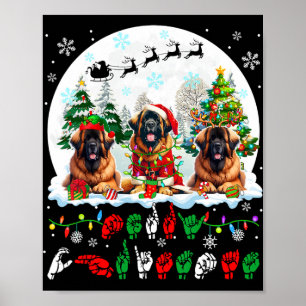 Frohe Weihnachts Asl Gebärdensprache Drei Santa Le Poster
