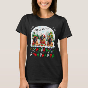 Frohe Weihnachts Asl Gebärdensprache Drei Santa Le T-Shirt