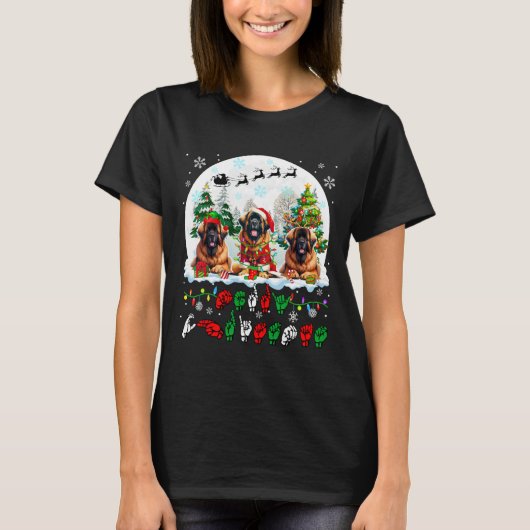 Frohe Weihnachts Asl Gebärdensprache Drei Santa Le T-Shirt (Vorderseite)