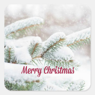 Frohe Weihnachts-Aufkleber Quadratischer Aufkleber