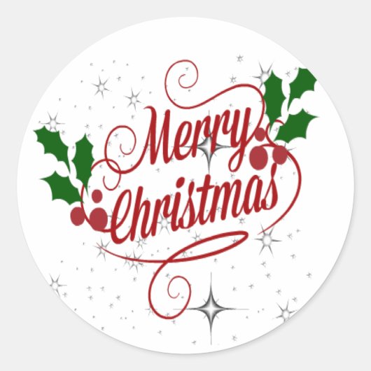Frohe Weihnachts-Aufkleber Runder Aufkleber (Vorderseite)