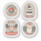 Frohe Weihnachts-Aufkleber-Sammlung Aufkleber (Vorderseite)