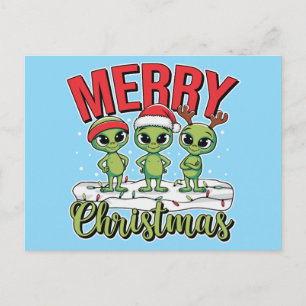 Frohe Weihnachts-Außerirdischen Feiertagspostkarte