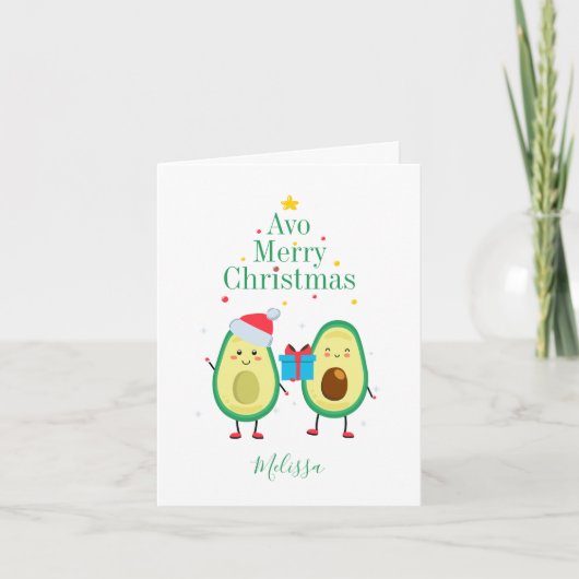 Frohe Weihnachts Avocado Personalisiert Illustrati (Vorderseite)