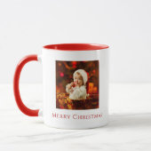 Frohe Weihnachts Baby Foto Weihnachtsmannmütze Fes Tasse (Links)