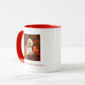 Frohe Weihnachts Baby Foto Weihnachtsmannmütze Fes Tasse (Vorderseite Links)