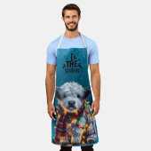 Frohe Weihnachts-Baby Highland Kuh Tangled Lights Schürze (Getragen)