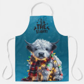 Frohe Weihnachts-Baby Highland Kuh Tangled Lights Schürze (Vorderseite)