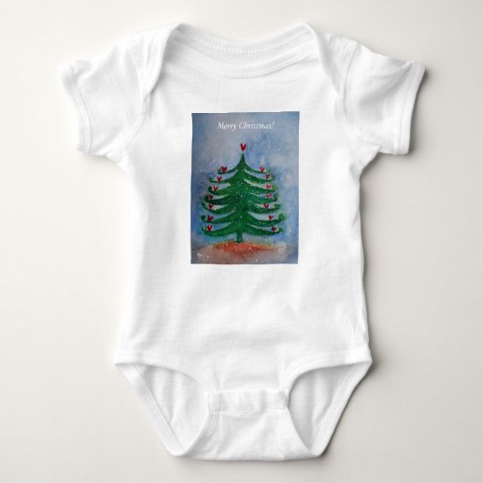 Frohe Weihnachts Baby Jersey Bodysuit Baby Strampler (Vorderseite)
