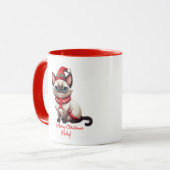 Frohe Weihnachts Baby Sinnlich Siamese Cat Coffee Tasse (Vorderseite Links)