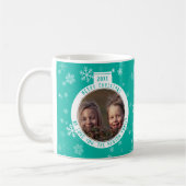 Frohe Weihnachts-Ball Green Snowflake Urlaub Kaffeetasse (Links)
