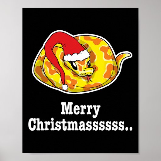 Frohe Weihnachts-Ball Python T-Shirt Snake Lover Poster (Vorne)
