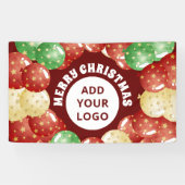 Frohe Weihnachts-Balloons Custom Company Party Red Banner (Horizontal)