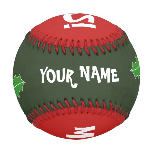 Frohe Weihnachts-Baseballgeschenk mit individuelle Baseball (Vorderseite)