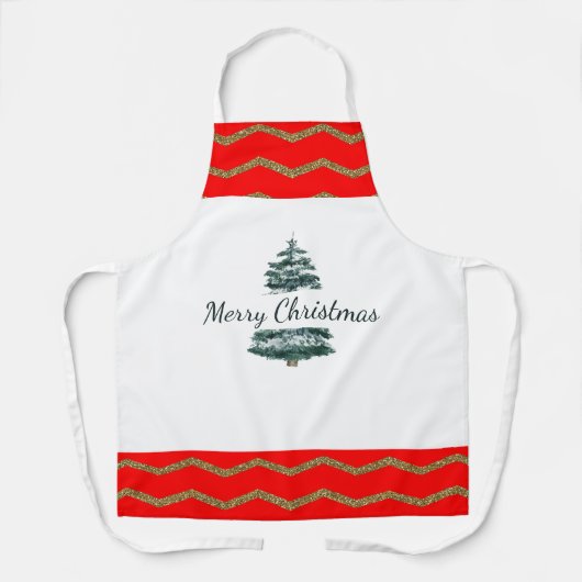 Frohe Weihnachts-Basic-All-over-Print-Schürze Schürze (Vorderseite)