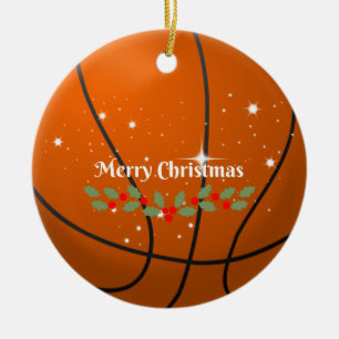 Frohe Weihnachts-Basketball Keramik Ornament