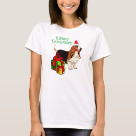 Frohe Weihnachts-Basset-Hund mit Geschenken Appare T-Shirt