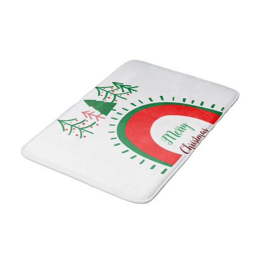 Frohe Weihnachts-Bath-Mats Badematte (Schrägansicht)