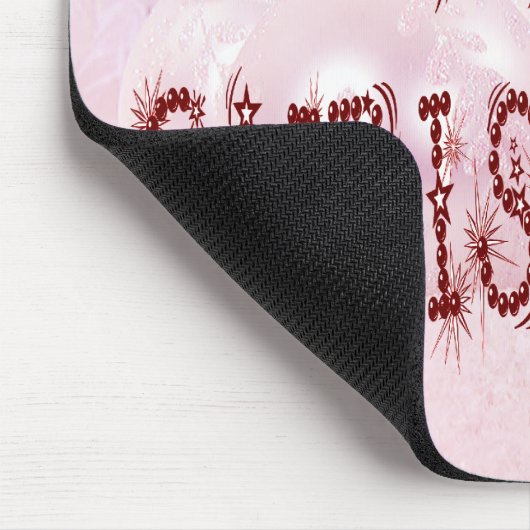 Frohe Weihnachts Bauble and Stars Schriftart Mousepad (Ecke)