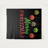Frohe Weihnachts-Baubles Hintergrundbild Wandteppich (Vorderseite (Horizontal))