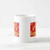 Frohe Weihnachts Baubles Red Gold Ornaments Kaffeetasse (Mittel)