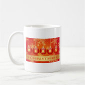 Frohe Weihnachts Baubles Red Gold Ornaments Kaffeetasse (Links)