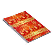 Frohe Weihnachts Baubles Red Gold Ornaments Notizblock (Rechte Seite)