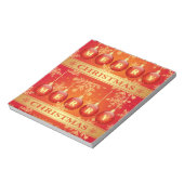 Frohe Weihnachts Baubles Red Gold Ornaments Notizblock (Rotiert)