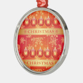 Frohe Weihnachts Baubles Red Gold Ornaments Ornament Aus Metall (Links)