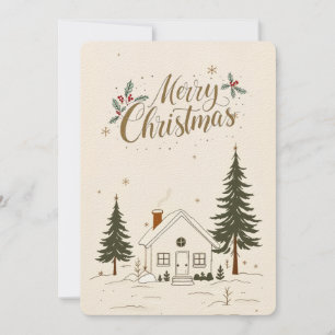 Frohe Weihnachts Bauernhof Winter Holiday Card. Einladung