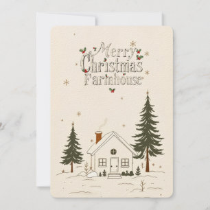Frohe Weihnachts Bauernhof Winter Holiday Card. Einladung